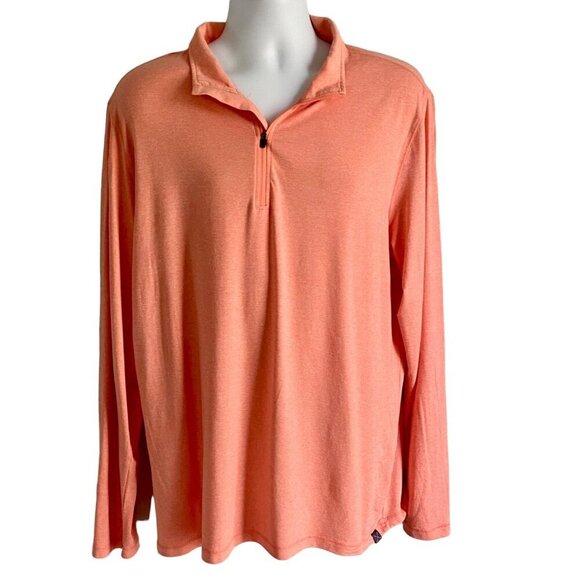 Golf America Long Sleeve Quarter Zip Light Orange Top Men's Large NEW - Picture 2 of 9